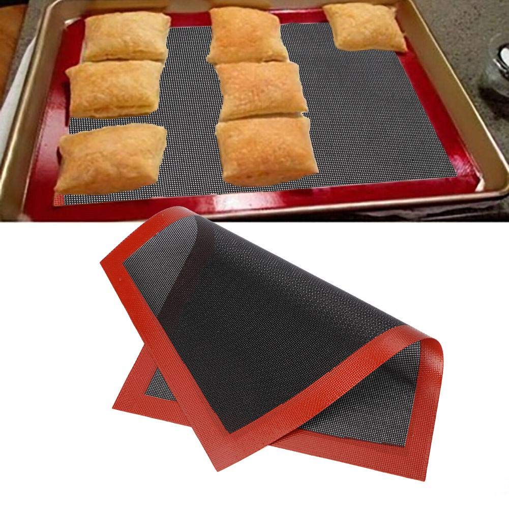 Nikou Silicone Baking Mat, Baking Mesh Reusable Breathable Silicone Roll Mat Uniform Heating Non-Stick Heat Resistant Oven for Microwave Oven Dishwasher(40 * 29.5cm)