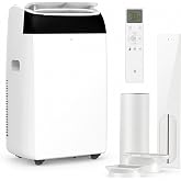 14,000 BTU Portable Air Conditioner, 3-in-1 AC Unit with Cooling, Dehumidifier &amp; Fan, Cools Rooms Up to 750 Sq. Ft., Sleep Mode, 24H Timer, Self-Evaporating, Window Kit Included