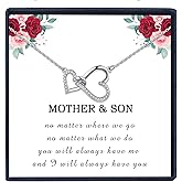 EPIRORA Mother Daughter Necklace Jewelry Gifts for Mom Daughter Son Grandma Granddaughter Aunt Niece Sister, Interlocking Heart Pendant Necklace for Birthday Christmas Mother’s Day