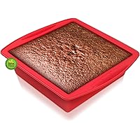Silicone Square Cake Pan - Walfos Silicone Brownie Pan with Non-slip Grips, Non-Stick and BPA Free, Perfect for Brownie…