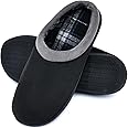 LORDFON Memory Foam Mens Slippers Slip-On Comfy House Slippers for Men Indoor Outdoor Non-Slip Warm Winter Men’s Bedroom Slippers Size