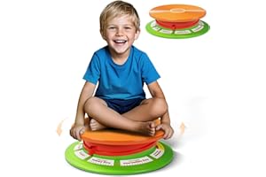 TERRAMUS Sensory Spinning Discs for kids, Swivel Chair, Spinner Seats Toddler Sit and Spin Wobble Chair, Balance Toys,Autism Adhd Chairs,Play Equipment Relief Motion Sickness for Boys Girls 3+(Orange)