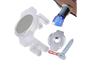 Aniai 100PCS Extra Strong Magnetic Christmas Light Clips, with Iron Sheet and Screws to Hold The Magnet Clips for Hanging Christmas Lighting