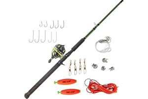 Zebco 606 Big Cat Spincast Reel and Fishing Rod Combo, 7-Foot 2-Piece Telescopic Rod, Medium-Heavy Power, Moderate-Fast Action, Green