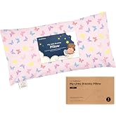 Toddler Pillow with Pillowcase, 10x18 My Little Dreamy Pillow (Flutter) | Kids Pillow for Sleeping, Travel Bed Pillow, Organic Cotton Small Pillowcase, Soft Breathable, Machine Washable, Toddlers 2-5