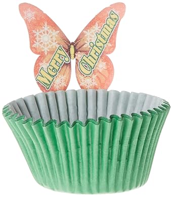 Holly Cupcakes Merry Christmas Butterfly Cake Decorations And