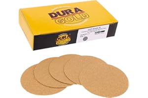 Dura-Gold - Premium - 80 Grit 3" Gold Hook & Loop Sanding Discs for DA Sanders - Box of 30 Sandpaper Finishing Discs for Automotive and Woodworking