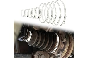 BESTMOY 10PCS CV Boot Clamps, 5 Pairs Universal Stainless Adjustable Drive Shaft Axle Boot Crimping Clamps CV Joint Boot Clamps Kit for Most Cars