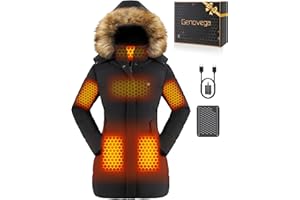 GENOVEGA Graphene Women Heated Jacket 12V Fast Charge 18400mAh Large Capacity Warm