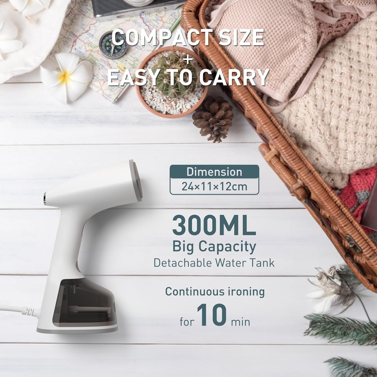 Upgrade Steamer for Clothes,1500W 30s Quick Heat Handheld Clothes Steamer,Fabric Wrinkles Remover Garment Steamer with Smart LCD,2 in 1 Clothing Iron with 300ml Tank and Fabric Brush,Auto-Off
