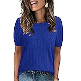 Sampeel Short Sleeve Sweater for Women Round Neck Knit Work Tops Beach Fashion Vacation Clothes Summer Outfits 2026