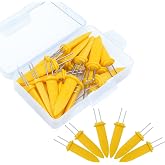 Elcoho 25 Pack 3.35 Inch Large Corn Holders Stainless Steel Corn on the Cob Skewers Holders with Storage Box
