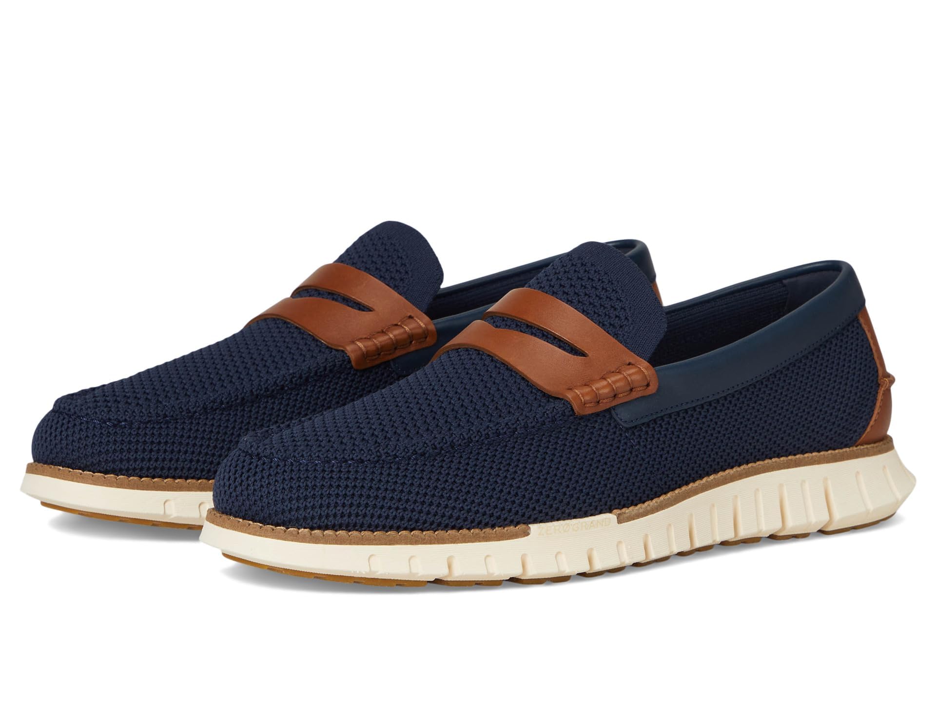Cole Haan Men’s Zerogrand Remastered Stitchlite Loafers, Navy Blazer/Brit Tan/Ivory, 11-M US