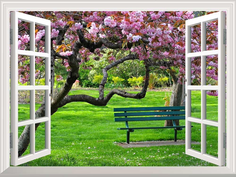 Removable Wall Sticker Wall Mural Cherry Blossom in Spring Creative