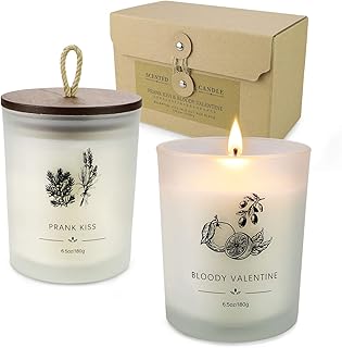 YINUO LIGHT Duftkerzen-Geschenkset, Aromatherapie-Kerzen-Geschenkset für Frauen, Soja-Kerzen-Sets, Kerzen-Geburtstagsgeschenke für Männer, 2er-Pack 13 Unzen für 80 Stunden, Goji und Orange