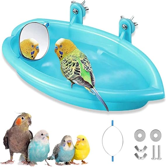 Meindin Automatische Papageienbadewanne - Vogelbad Mit Wasserzirkulation Für Kleine & Mittlere Vögel