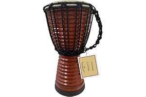 B.N.D TOP Drum Djembe is a Rope goat skin Covered Goblet African Drum Played by Hands West Africa style jembe for drums circle and more (6x12 carved)