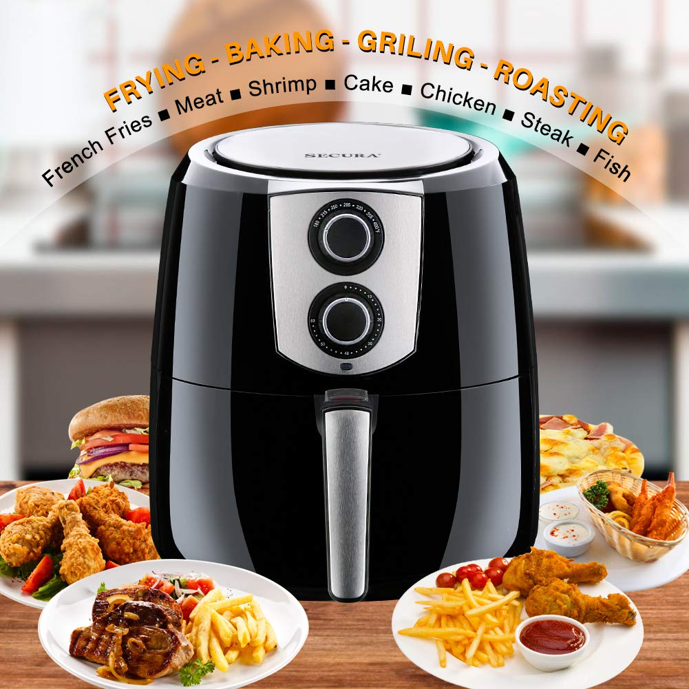 Secura Air Fryer XL 5.5 Quart 1800-Watt Electric Hot Air Fryers Extra Large Oven Nonstick Cooker Secura Air Fryer XL 5.5 Quart 1800-Watt Electric Hot Air Fryers Extra Large Oven Nonstick Cooker