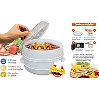 MovilCom® - Olla a vapor 2 niveles Microvap | cocinar al vapor | vaporera microondas