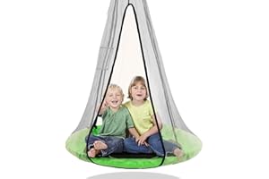 Hotjump 40in Tree Swing Saucer for Kids Outdoor, 600Lb Weight Capacity Disc Round Swing for Kids, Circle Giant Flying Saucer Swing for Swingset Outside (Green)