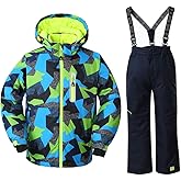 HOTIAN Boys Ski Jacket Snow Jacket Pants Suits Windproof Waterproof Winter Coats