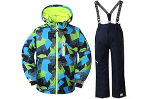 HOTIAN Boys Ski Jacket Snow Jacket Pants Suits Windproof Waterproof Winter Coats