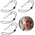 4 Pcs Plastic Eye Shield, Clear Eye Patch with Adjustable Strap Eye Surgery Covering Breathable After Surgery Eye Protections for Patient Men Women, Eye Care Supplies for Eye Post-Operative Recovery
