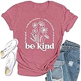Qskall Womens Be Kind Shirt Kindness T-Shirt Inspirational Teacher Tee Top