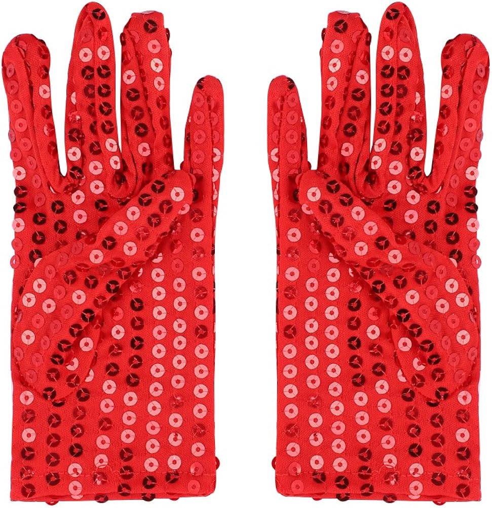 Kids Sparkling Sequin Gloves Special Occassion Costume Gloves Dress up Party Dance Performance Gloves: Clothing