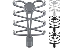 AMLY Elastic No Tie Shoe Laces - Tieless Shoelaces for Adults and Kids - 4 Pairs, Heavy Duty Shoe Strings for Sneakers