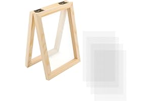 Luter Artesanat 5 Piece Wooden Paper Making Kit Including Wooden Paper Frame Making Moulds and Mesh Crafts for Paper DIY Drie