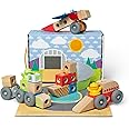 Melissa & Doug Blockables™ Vehicles Snap and Play, Mix and Match Connectable Wooden Building Blocks Play Set Toy for Preschoo
