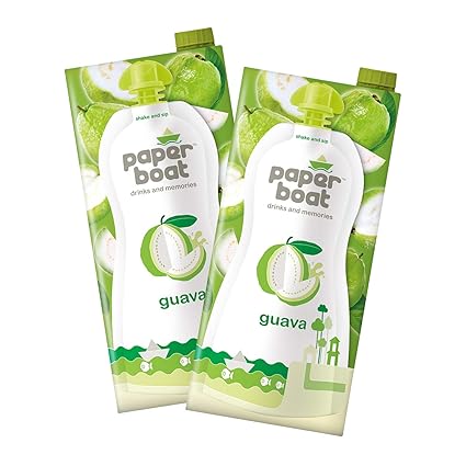 Paper Boat Guava Fruit Juice, No Preservatives and Colours (Pack of 2, 1L Each)