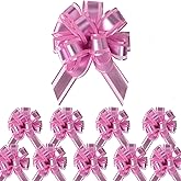 AimtoHome Small Pull Bows, 10 PCS 4 Inch Pink Gift Bows for Wrapping,Basket, Wedding,Birthday Party,Flower Bouquet Decoration
