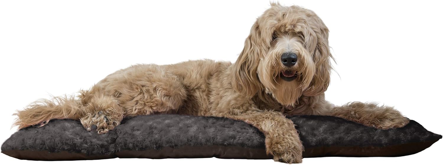 Furhaven Pet - Snuggly Soft Bolster Dog Bed & Tufted Crate Pillow Dog Cushion for Dogs & Cats - Multiple Styles, Sizes, & Colors