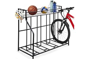 HEALTH LINE PRODUCT 4 Bike Stand Rack, Indoor Bike Storage, Bicycle Rack for Garage - Metal Stability Floor Bicycle Station for Parking Mountain/Road/Hybrid/Fat Tire & Scooters Bike Rack for Garage