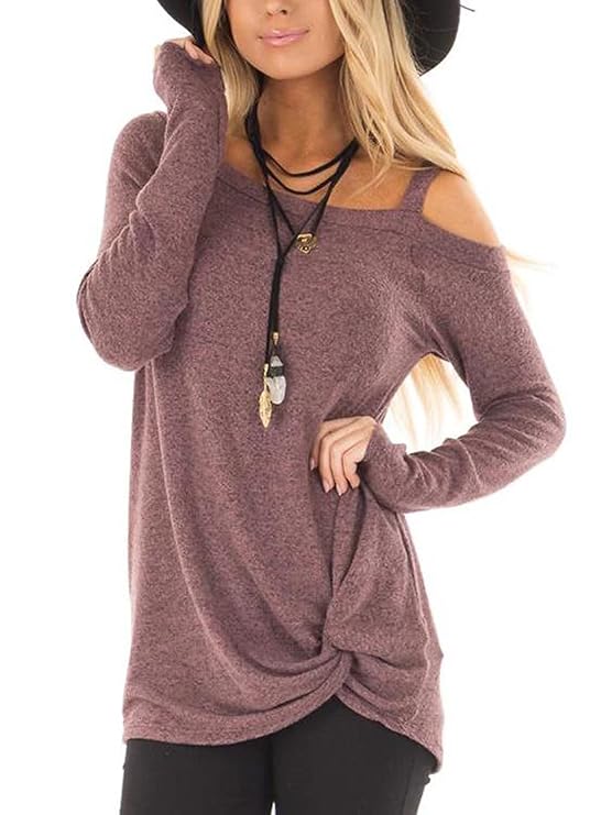 YOINS Schulterfrei Sexy Oberteil Damen Shirt Tops Sommer Oberteile Frauen Off Shoulder Top Tunika für Damen Einfarbig