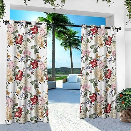 Amazon Com Leinuoyi Shabby Chic Outdoor Curtain Pole Summer
