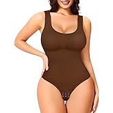 Eleady Shapewear Bodysuits for Women - Body Shaper Thong Tank Top Bodysuit Square Neck