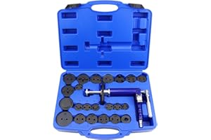 JIFEHO 23PCS Pneumatic Brake Caliper Piston Spreading Tool Kit, Brake Wind Back Compressor for Brake Pad Replacement Reset
