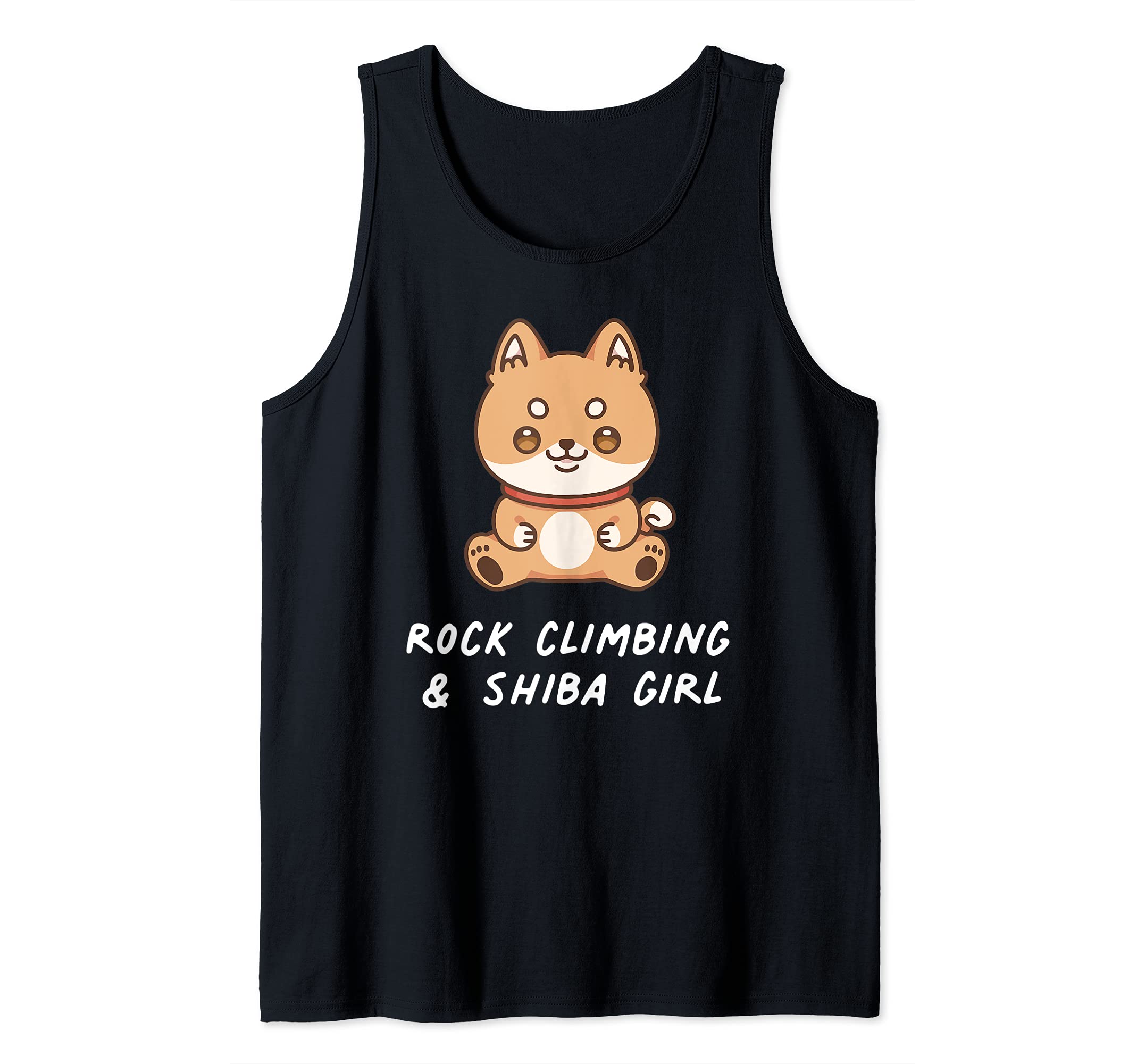 Rock Climbing & Shiba Girl Kawaii Sports Japanese Dog Lover Tank Top