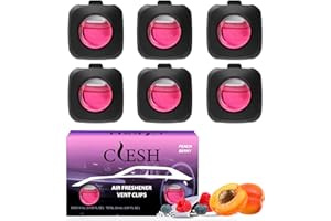 CLESH Car Air Fresheners, Peach Berry, 6-Pack, 4ml Each, Car Air Freshener vent clips, Long Lasting Air Freshener, Car Fresheners, Odor Eliminator