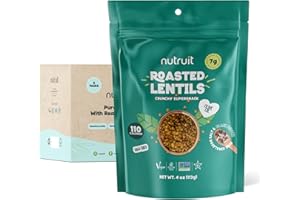 Nutruit Roasted Lentil Snacks - Tasty Snack Box with Vegan, Gluten Free, Non-GMO, High Protein, Low Calorie, Healthy On-The-Go Low Calorie Lentils Snacks - 4oz Packs (8-Pack Box) (8 Pack, Himalayan Salt & Black Pepper)