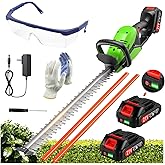 Electric Hedge Trimmers 21v Cordless Hedge Trimmer with Battery &amp; Charger Included Handheld Electric Trimmers with Steel Blade Bush Trimmer for Garden Yard, Green
