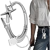 Star Carabiner Keychain Bottle Opener Keychain Cool Cute Key Ring Alloy Material Snap Clip Hooks Camping Parties for Car Keys Handbag Backpack Bag Charms Silver