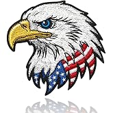 Eagle Iron On Patch 3 inches, Patriotic Iron On Patch, Freedom Patch, Embroidered Patriot Patches for Jackets, Clothing, Jeans, Hat, Backpacks
