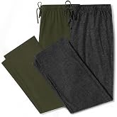 U2SKIIN 2 Pack Men Cotton Pajama Pants Soft Lightweight Pj Bottoms | Lounge Pant with Pockets and Button Fly, Breathable Sleep Pants, Year-Round Comfort, Classic Fit