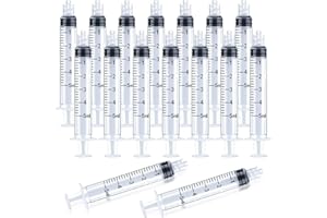 LABAIDER 5ml Luer Lock Syringe 20-Pack Plastic 5ml Syringes with Luer Lock Tip, Individually Sterile Sealed, No Needle