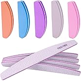 Nail File and Buffer (10 Pcs), Buffer Block Nail Files Double Sided 100/180 Grit for Acrylic and Natural Nails, fingernail Em