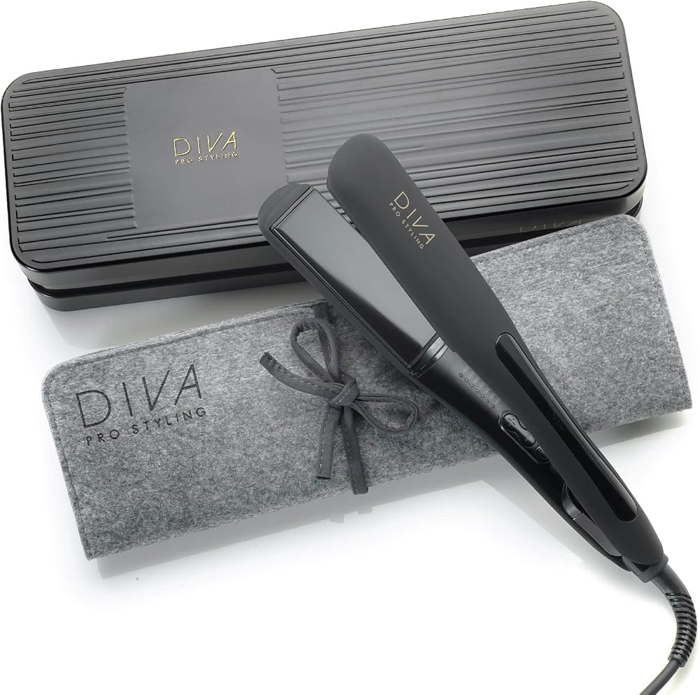 Diva Pro Styling Wide Digital Straightener Macadamia Argan Oil Keratin Plates
